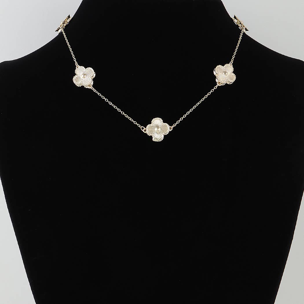 Multi Clover Charm Chain Necklace