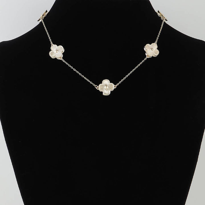Multi Clover Charm Chain Necklace