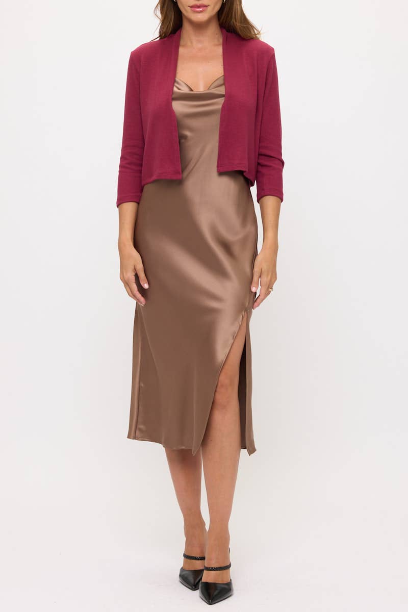 Burgundy Cashmere Like Bolero