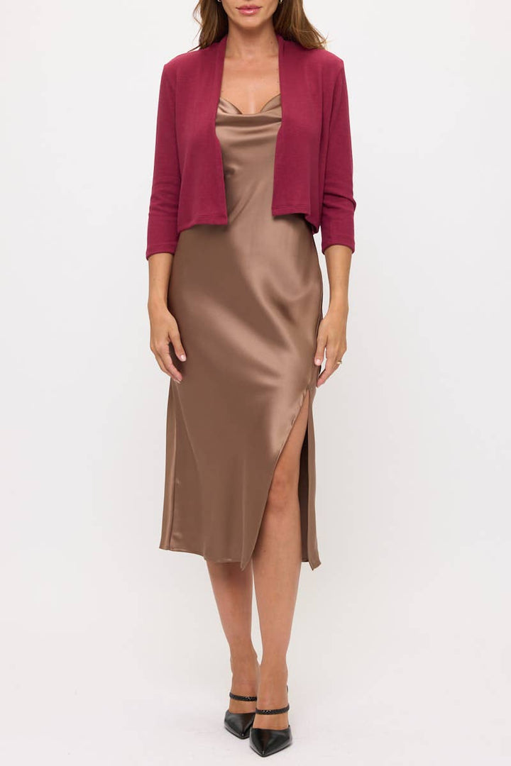 Burgundy Cashmere Like Bolero