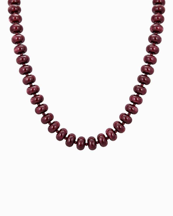 Autumn Marble Seed Necklace-Grey