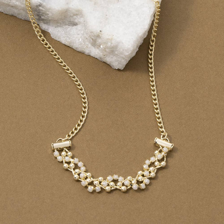 Glass Bead Woven Chain Necklace