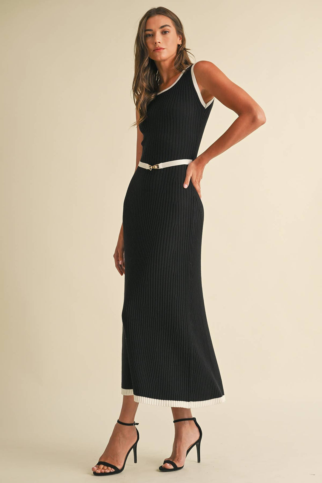 Sleeveless Sweater Midi Dress