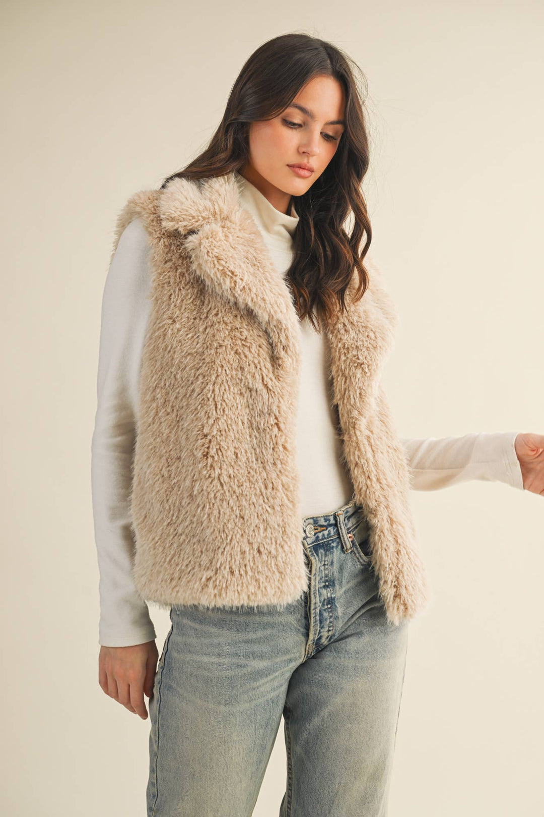 Taupe Faux Fur Vest