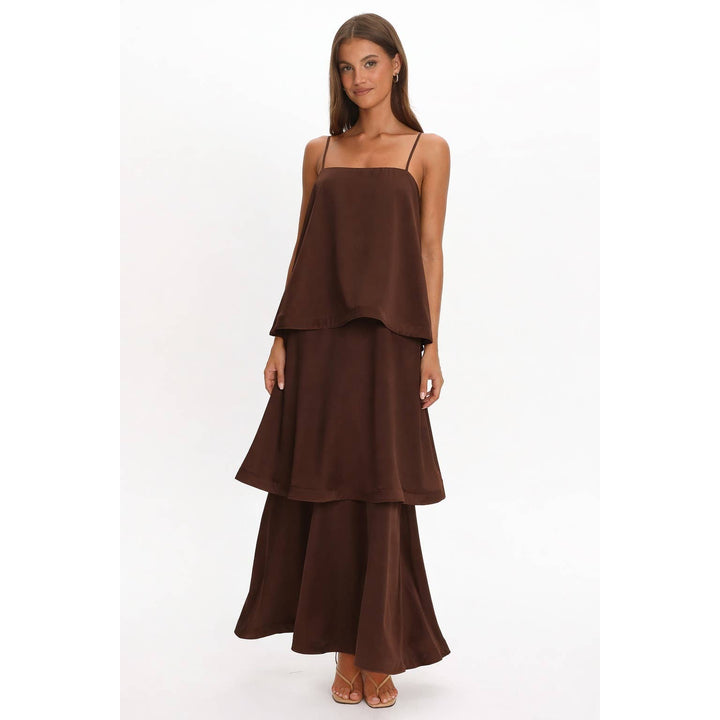 Burgandy Layered Maxi Dress
