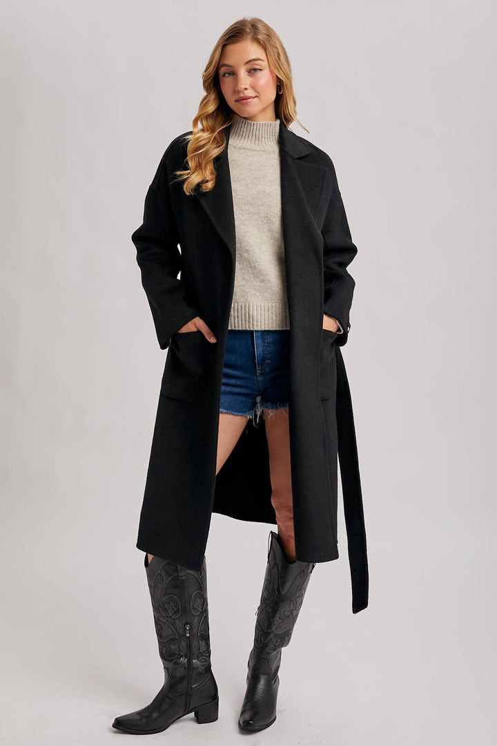 Camel Belted Long Coat