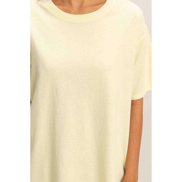 Cotton yellow crew Neck T-Shirt