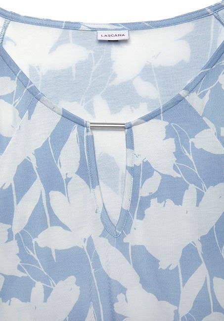 Sky Blossom Keyhole Top