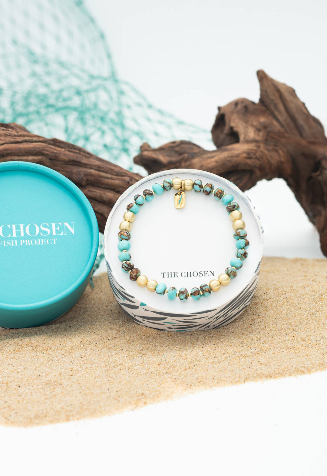 Turquoise and Gold Bead Bracelet