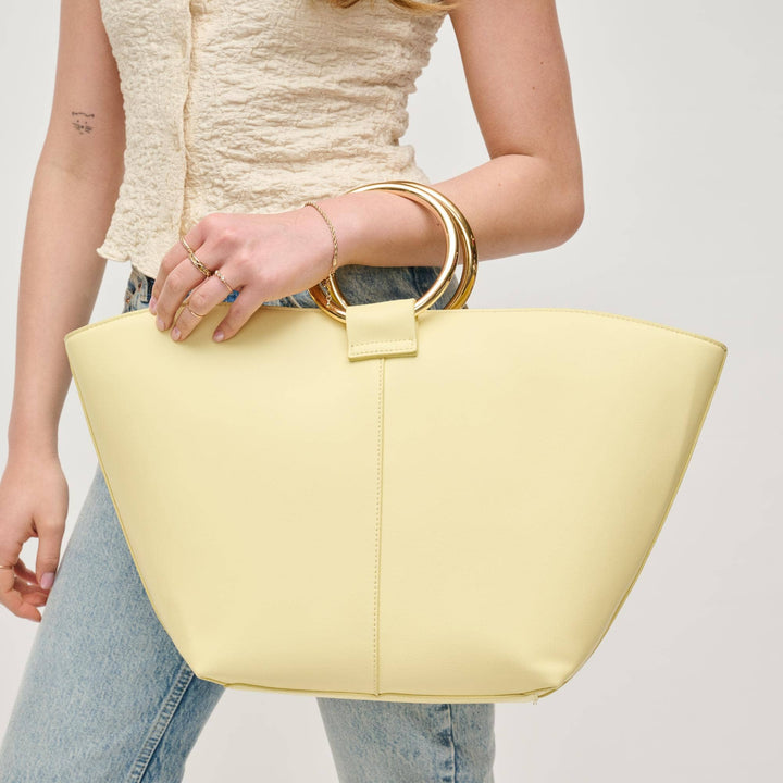 Black Luxe Tote with Gold Handle