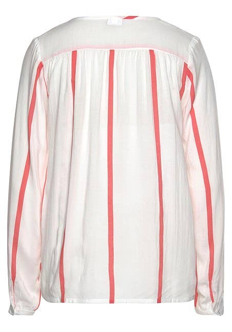 White with red stripes Top