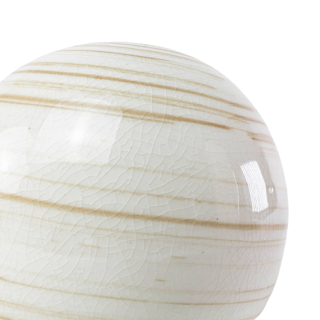 White/Tan Coastal Stoneware Ball