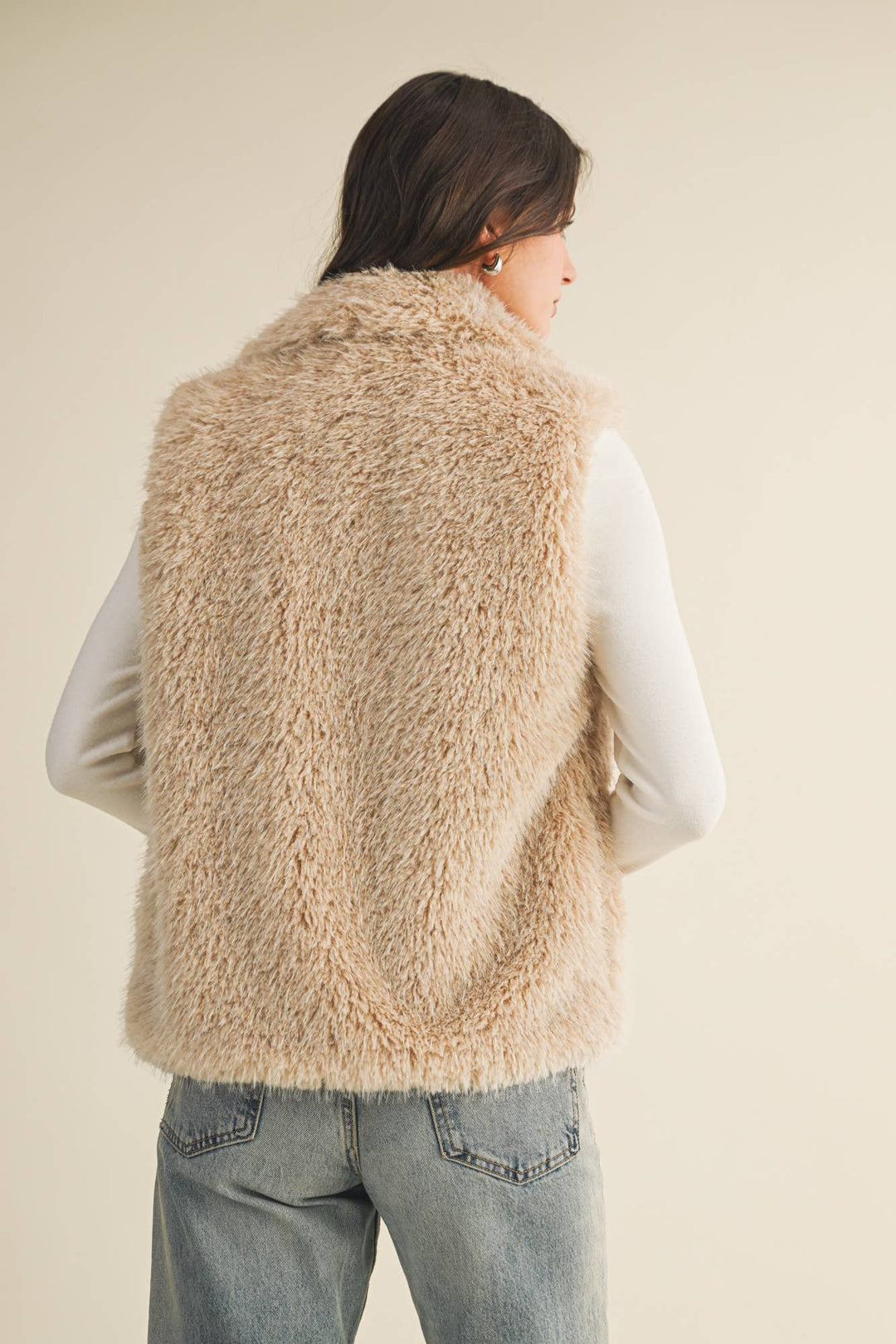 Taupe Faux Fur Vest