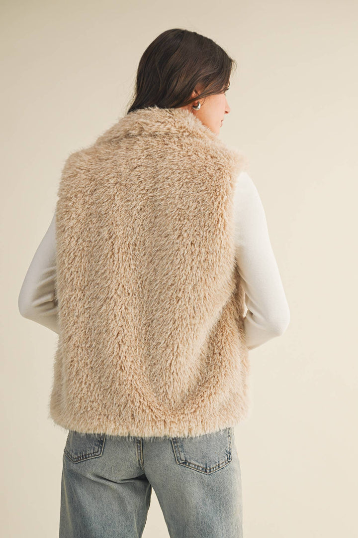 Taupe Faux Fur Vest