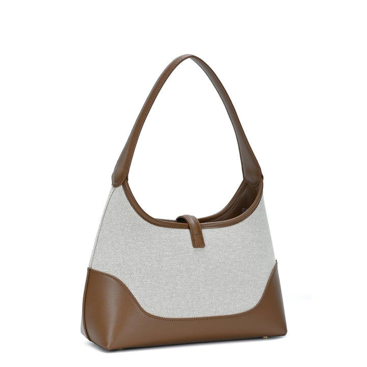 White Cotton Canvas Shoulder Bag