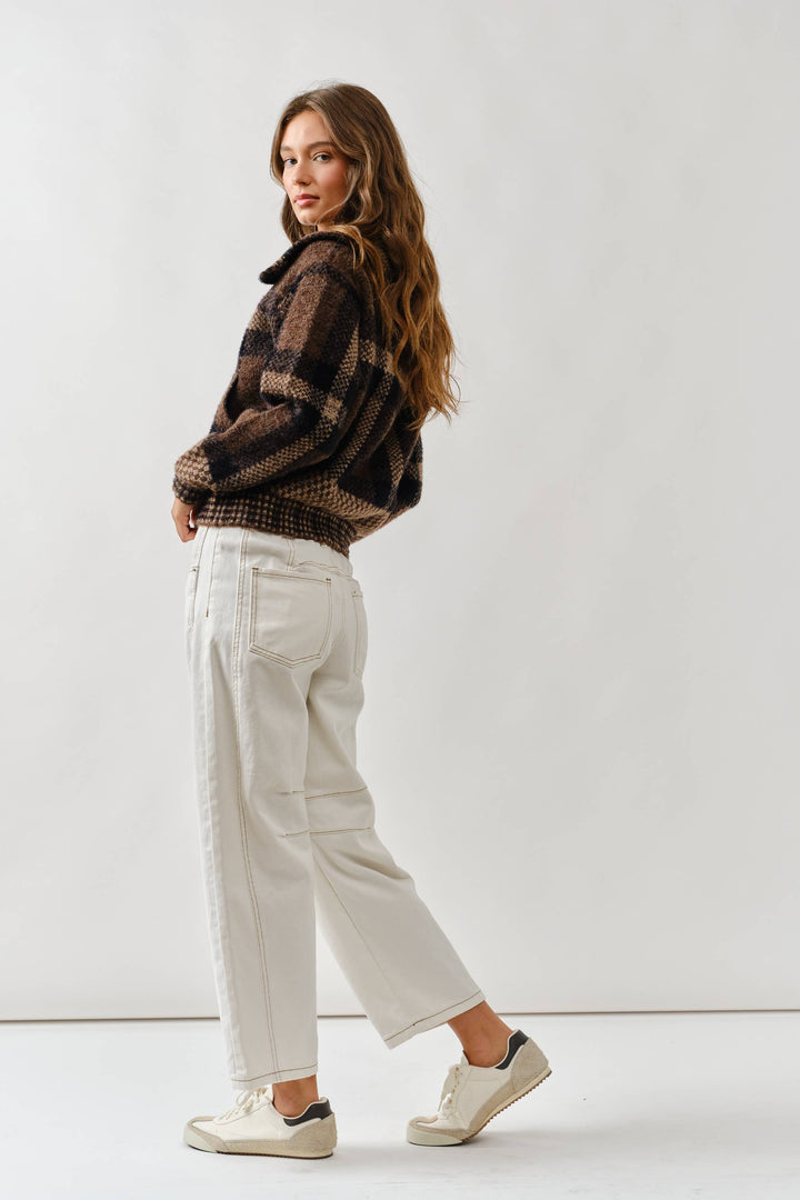 Plaid Button Up Sweater