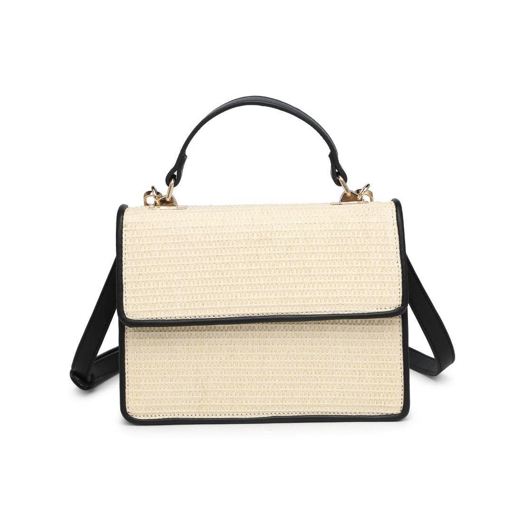 Beige Black Crossbody Handbag