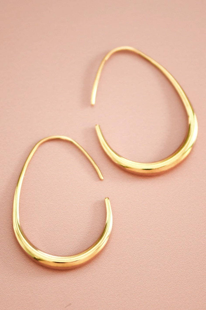 18K Gold Plated Waterproof Stainless Steel Hoop Earrings