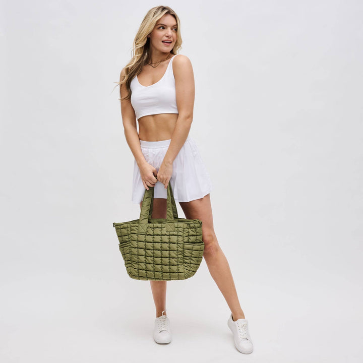 Quilted Puffer Nylon Tote
