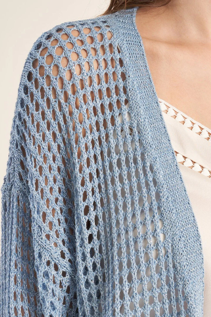 Blue Iridescent Cardigan Sweater