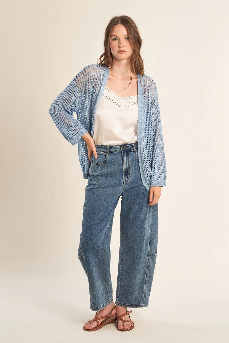 Blue Iridescent Cardigan Sweater