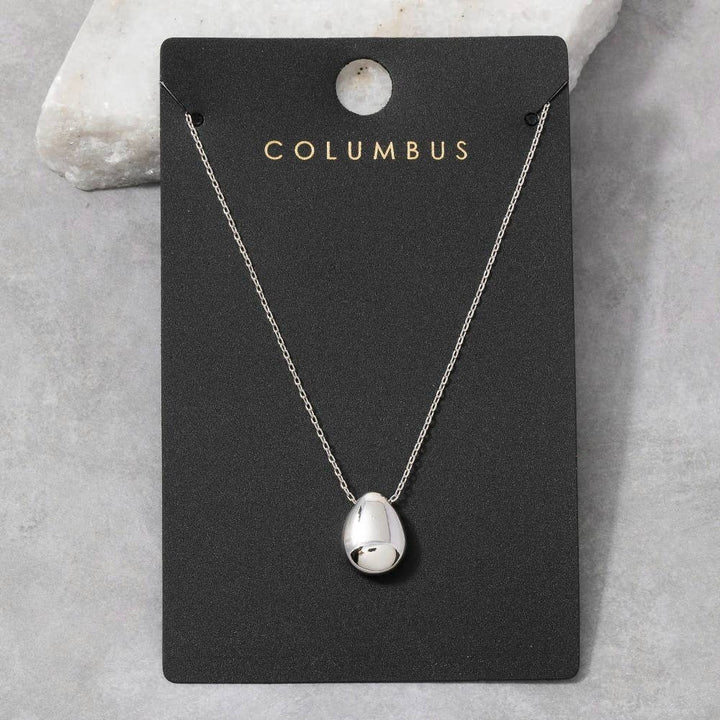 Gold Dipped Solid Teardrop Pendant Necklace