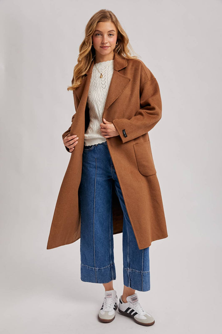 Camel Belted Long Coat