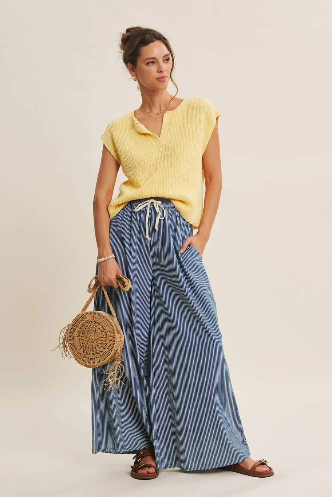 Cotton Slub Sweater Top