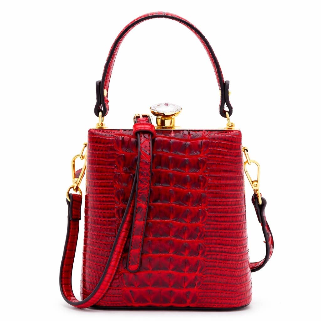 Black Crocodile Evening Bag