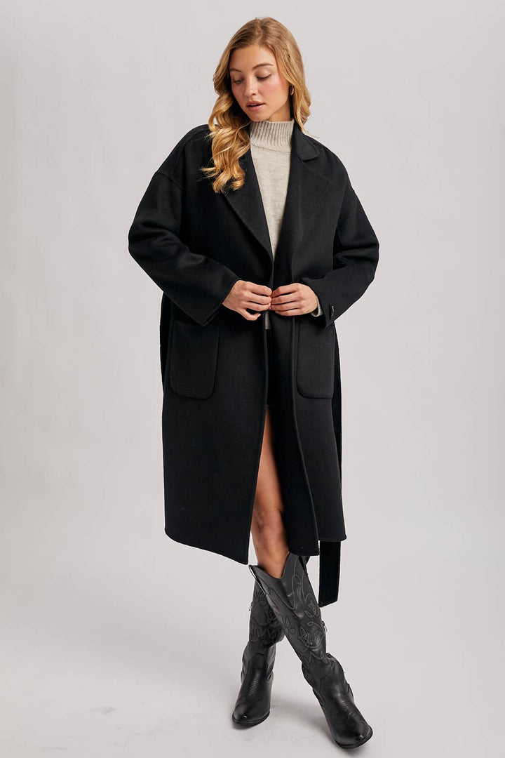 Camel Belted Long Coat