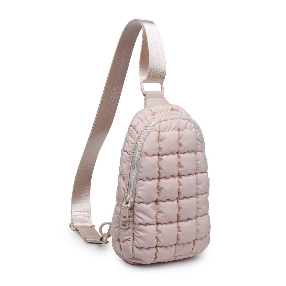 Quilted Puffer Nylon Sling Backpack