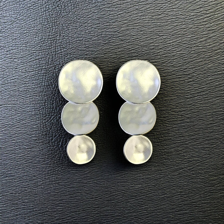 Silver 3 Disc Earring