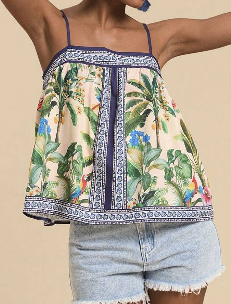 Tropical Print Cami Top