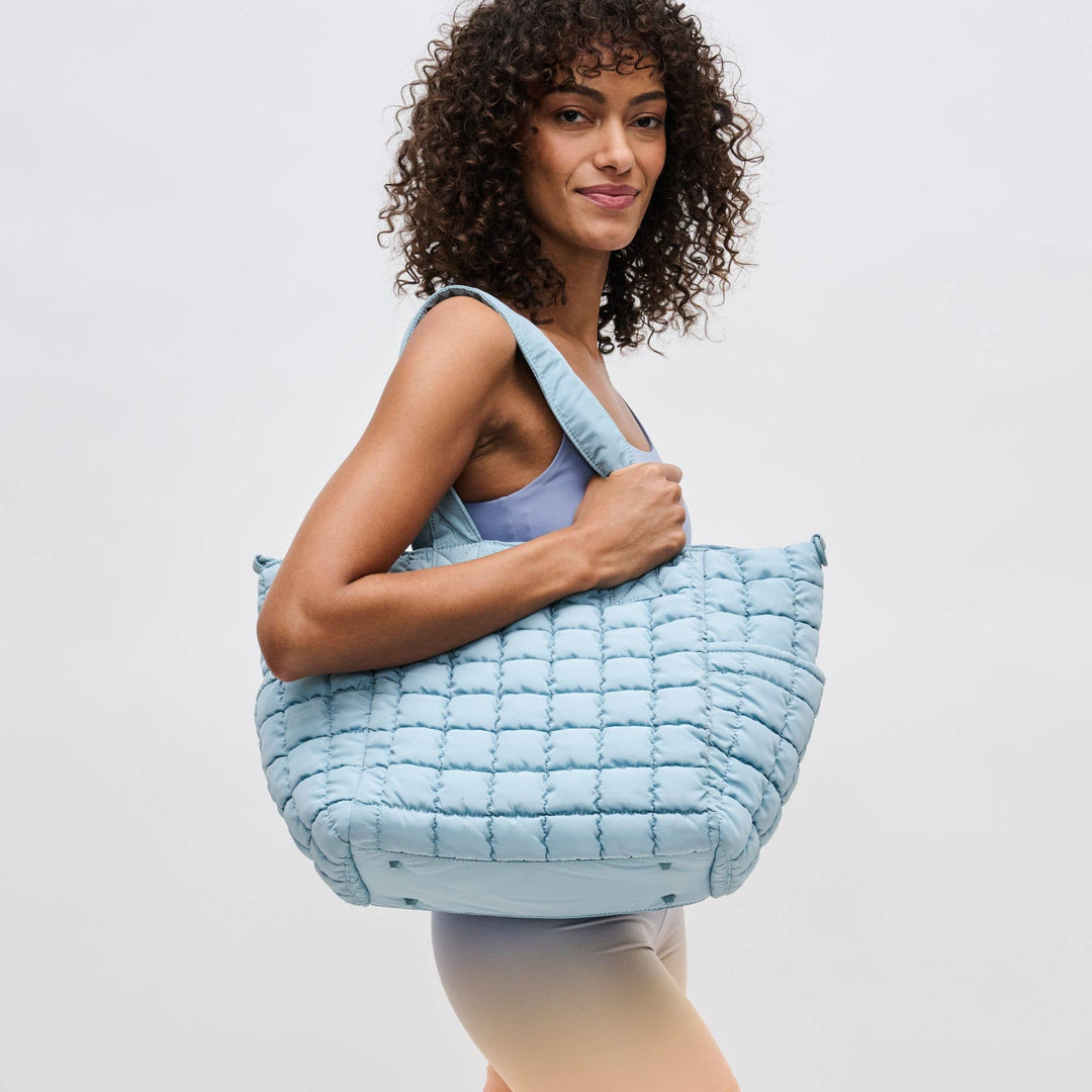 Quilted Puffer Nylon Tote
