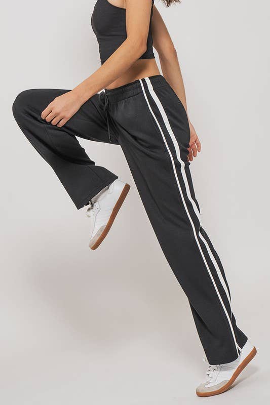 Striped Drawstring Relaxed Sweatpants