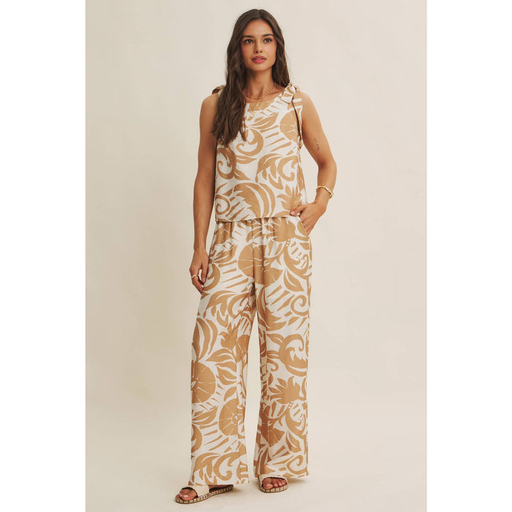Latte Summer top with tie straps