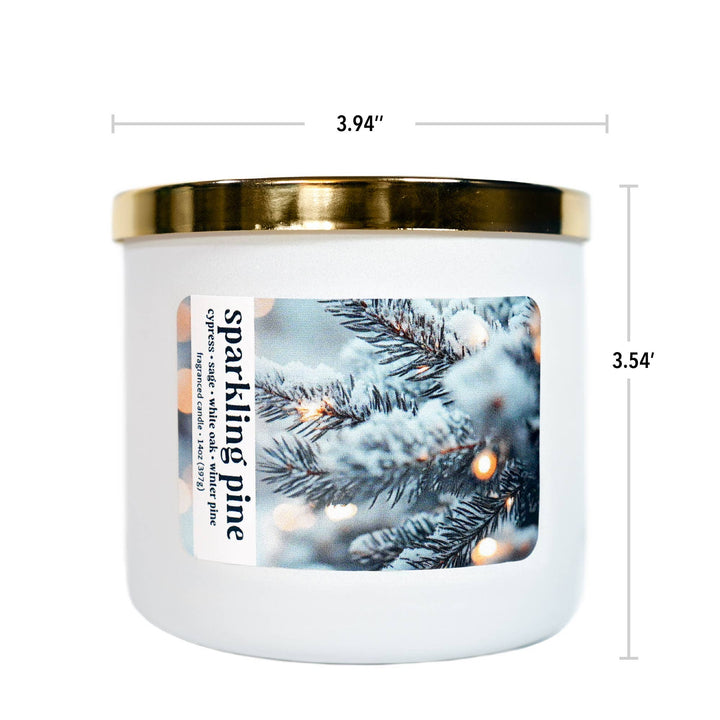 Sparkling Pine 3-Wick Jar Candle, Soy Blend Wax, 14oz