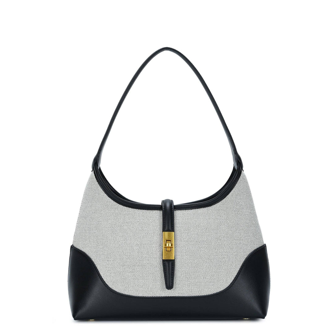 White Cotton Canvas Shoulder Bag