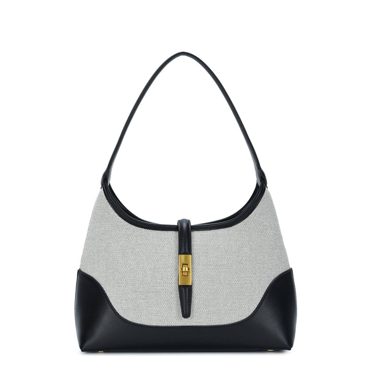 White Cotton Canvas Shoulder Bag