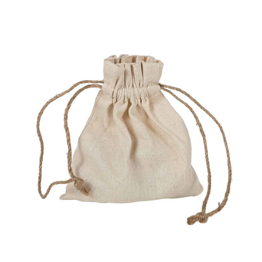 Set of 6 Boho Natural Wood Balls with Cotton Bag