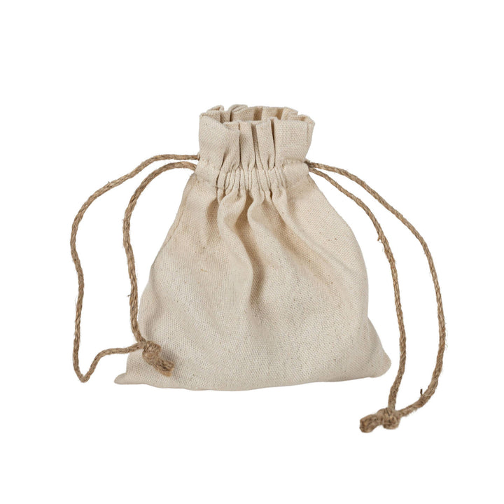 Set of 6 Boho Natural Wood Balls with Cotton Bag