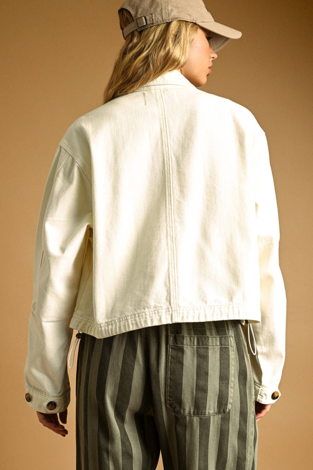 Navy Long Sleeve Cotton Jacket