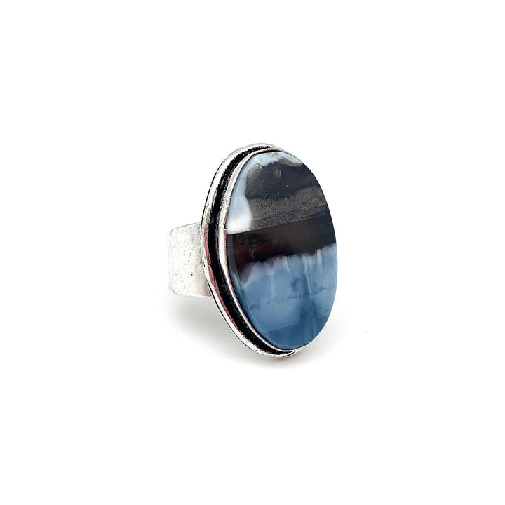 Semiprecious Stone Ring - Blue Opal
