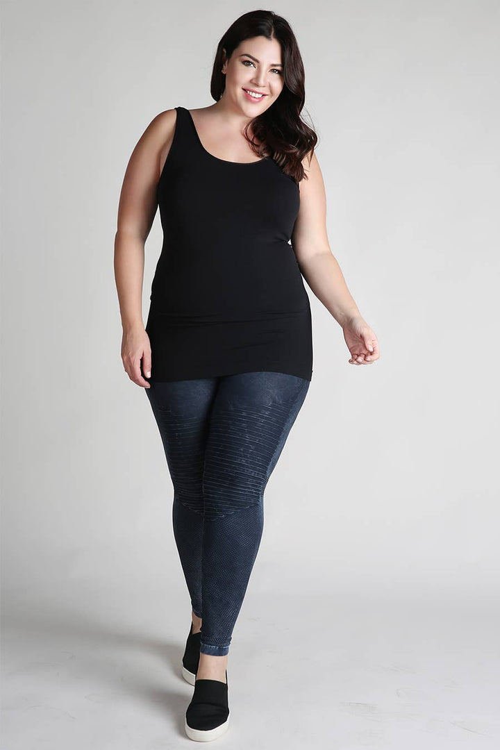 Black  Plus Size Tank Top Jersey