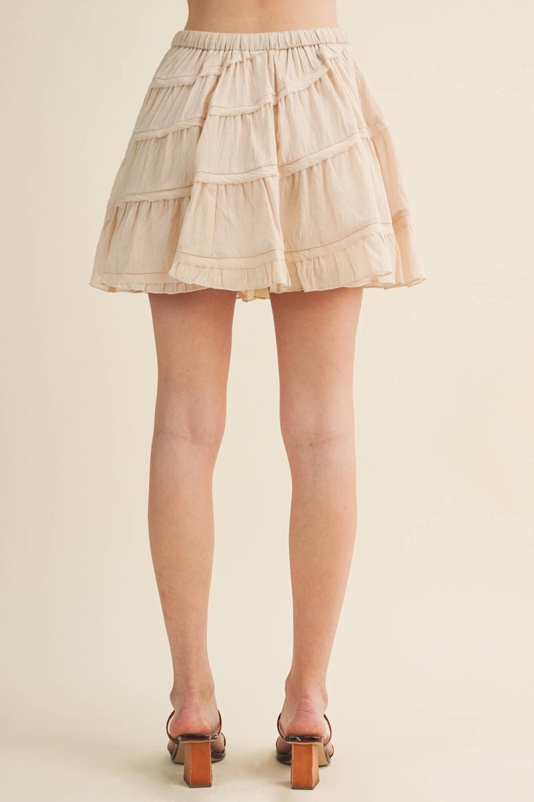 White Tiered Voile Skort