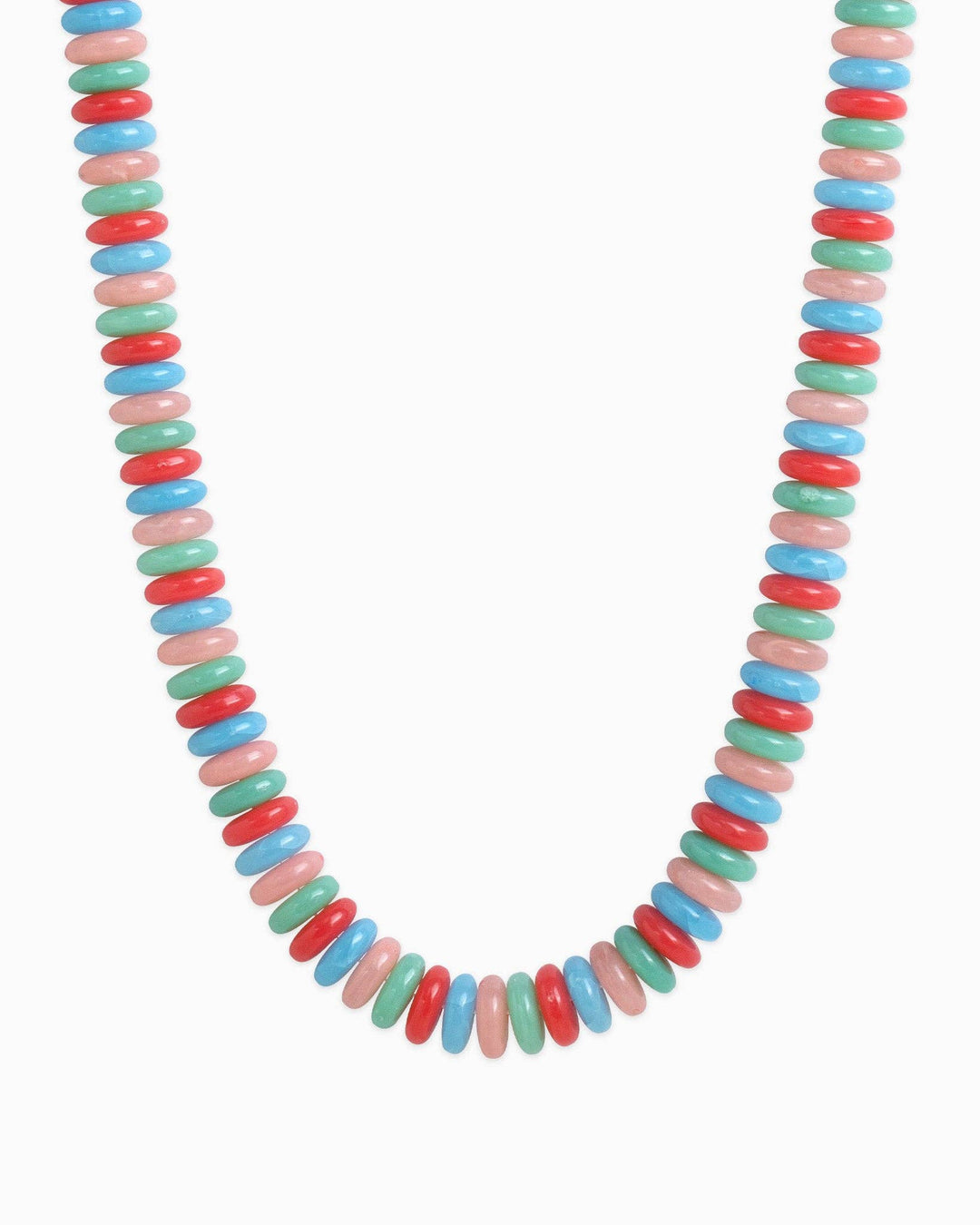 Navy Wide Marble Beaded Necklace