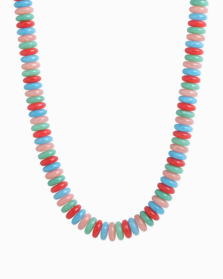 Navy Wide Marble Beaded Necklace
