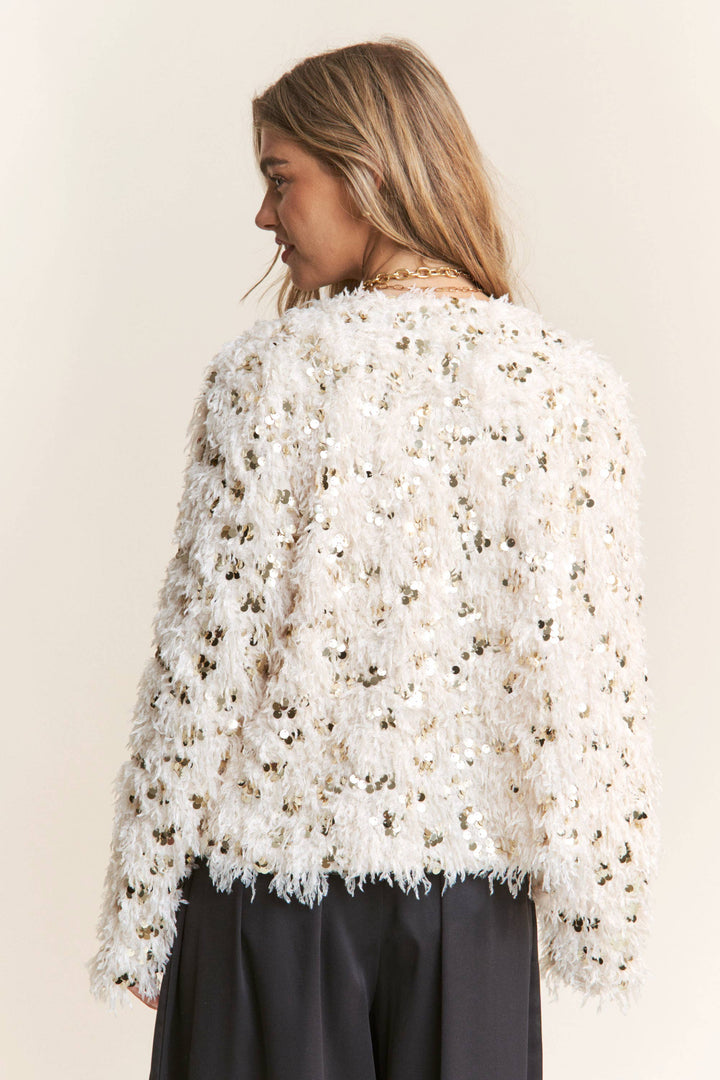 Fuzzy Sequins Jacket