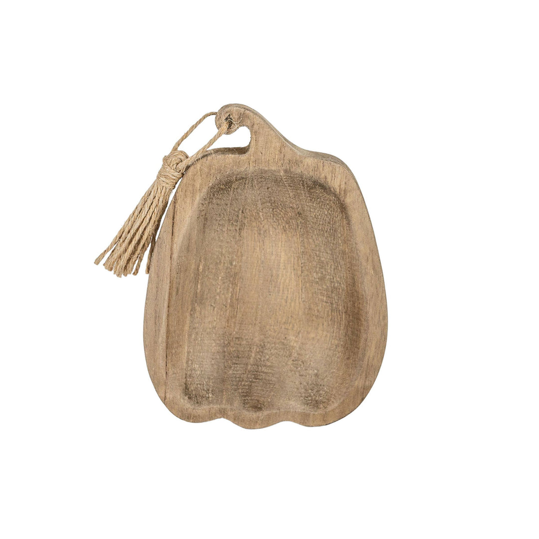 Carved Wood Pumpkin Dish
