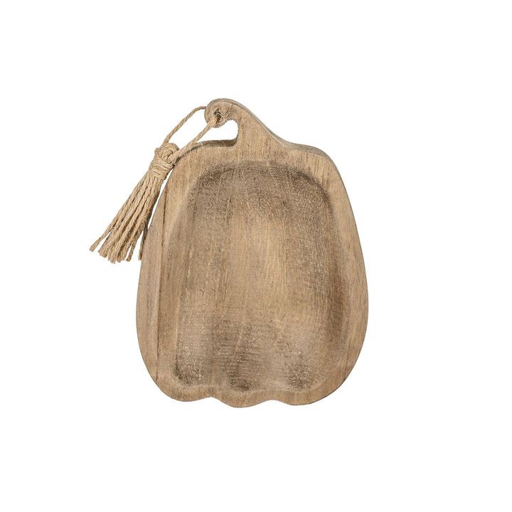 Carved Wood Pumpkin Dish